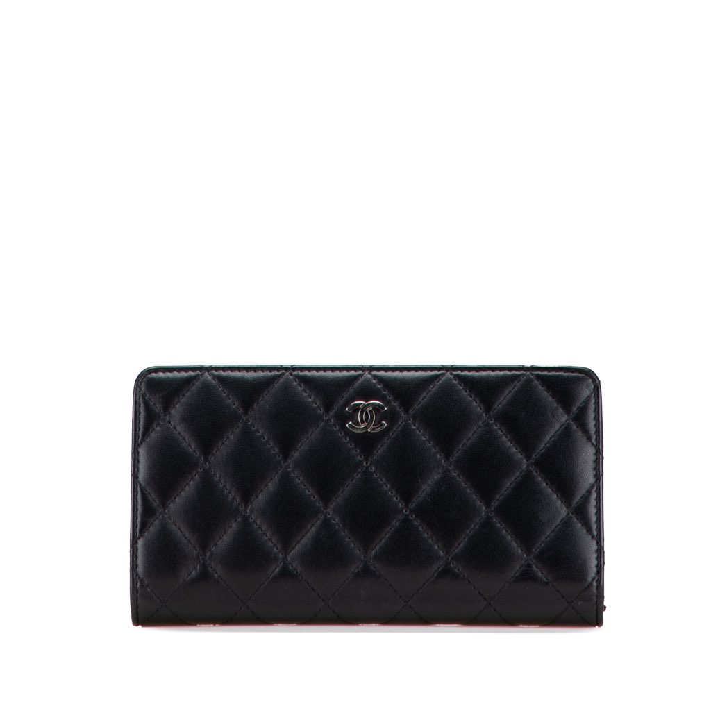 Chanel CC Quilted Caviar Long Wallet