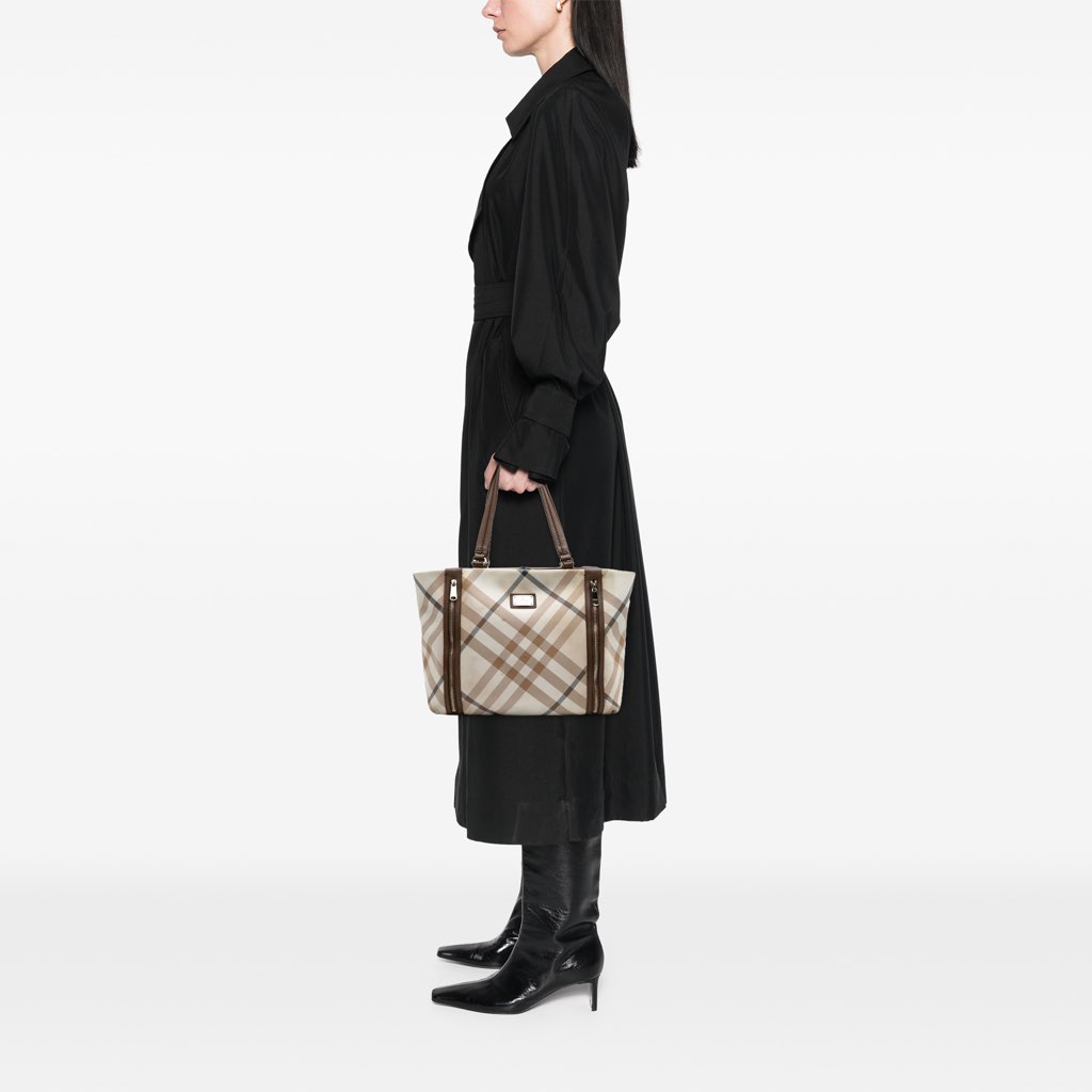 Burberry Supernova Check Canvas Tote - Image 12