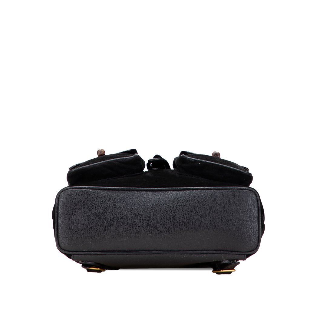 Gucci Suede Bamboo Drawstring Backpack - 3