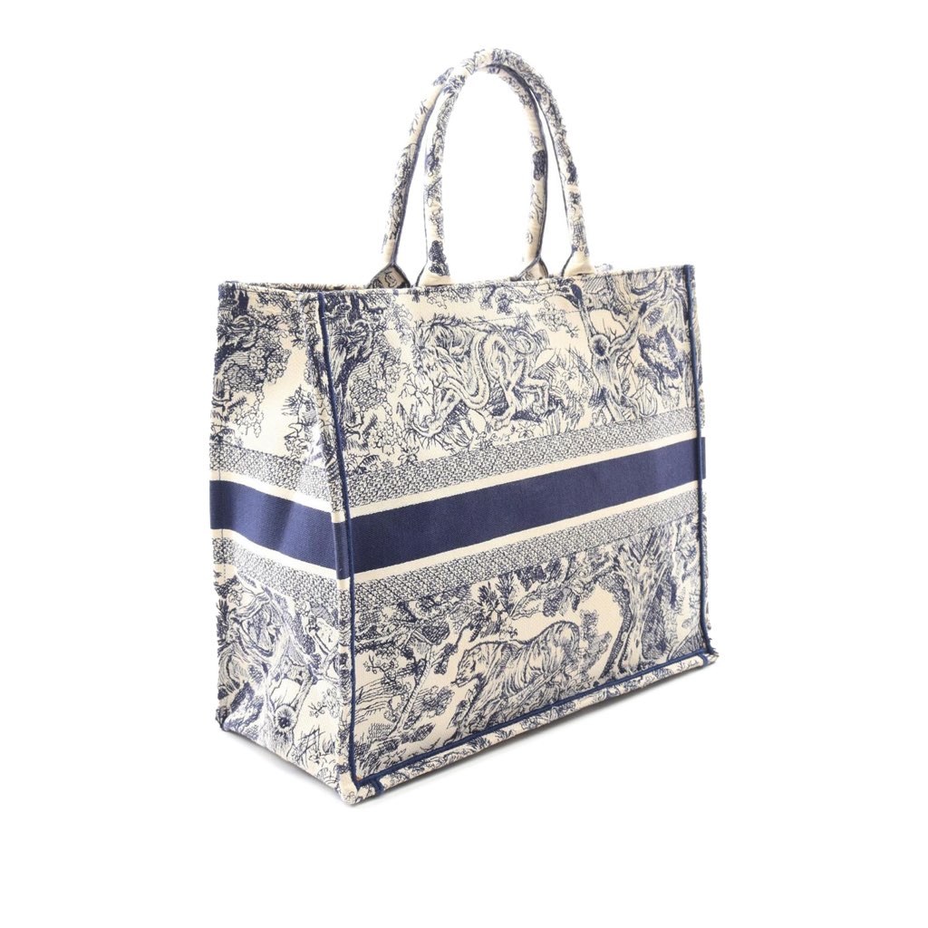 Dior Large Canvas Embroidered Dioriviera Toile De Jouy Book Tote - 2