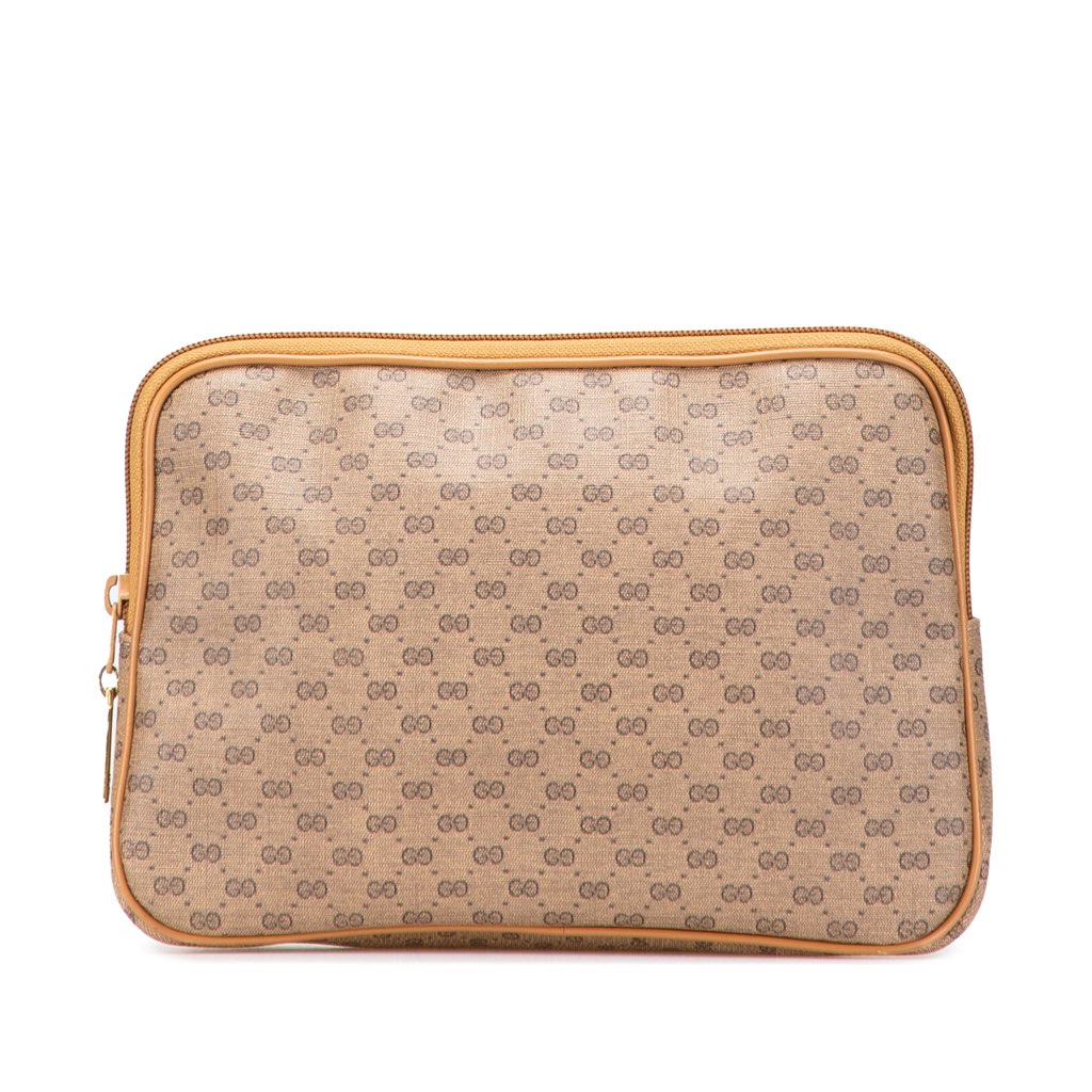 Gucci Micro GG Coated Canvas Travel Toiletry Cosmetic Pouch