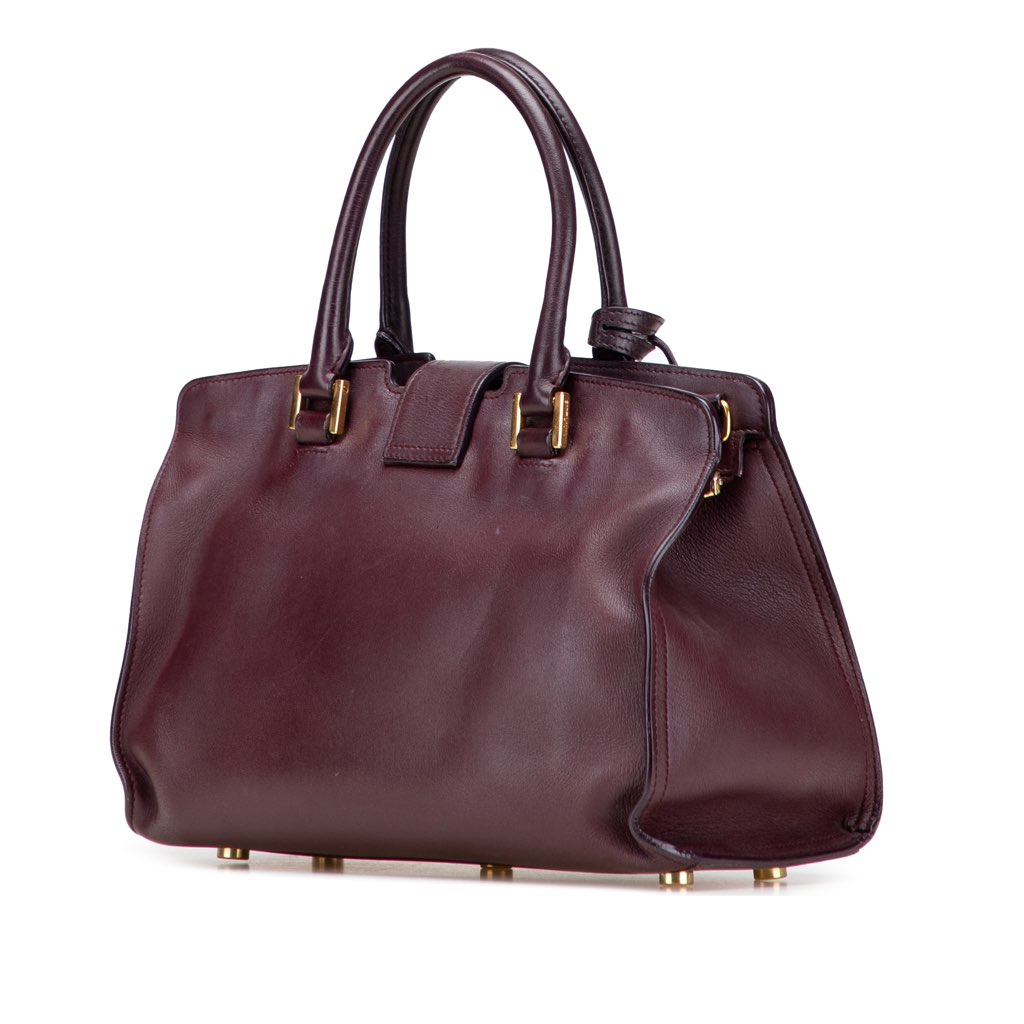 Saint Laurent Baby Leather Monogram Downtown Cabas Satchel - Back view