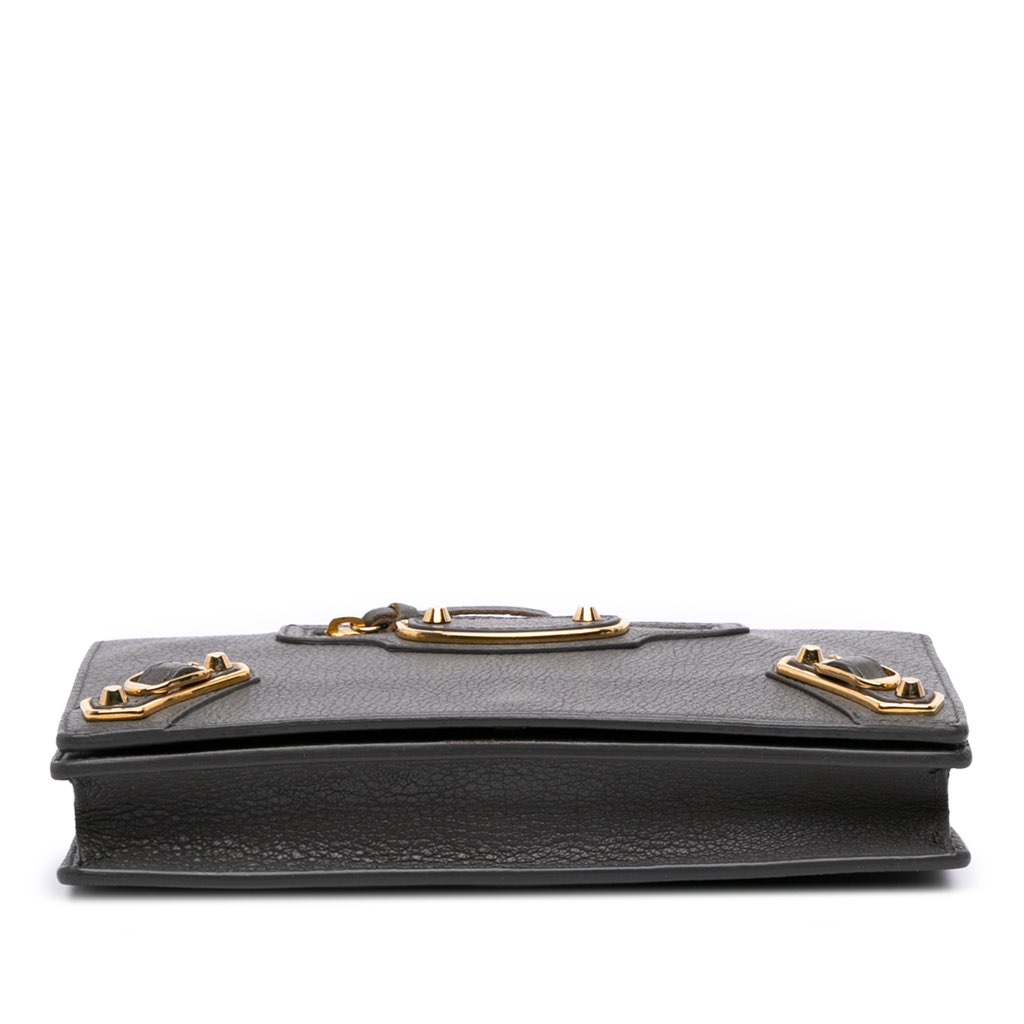 Balenciaga Chevre Motocross Metallic Edge Wallet on Chain - Image 6