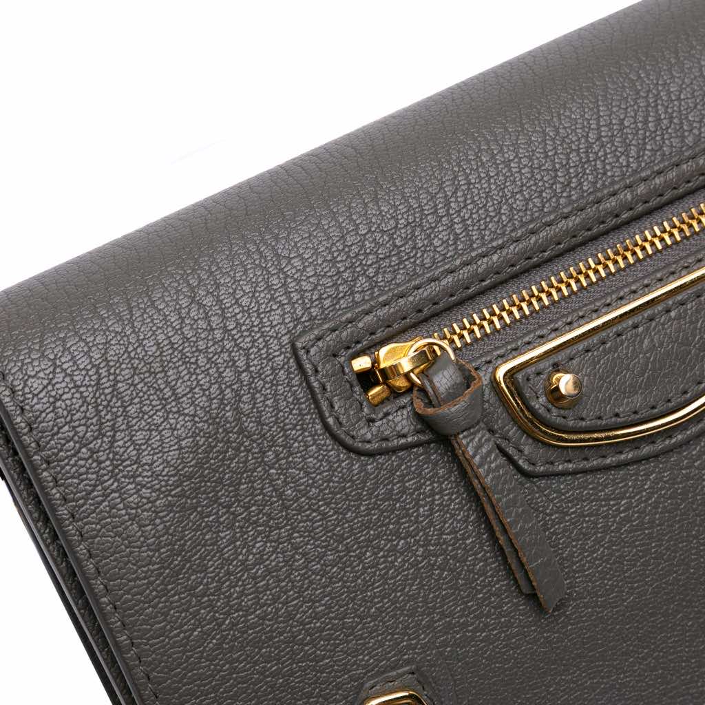 Balenciaga Chevre Motocross Metallic Edge Wallet on Chain - Detail 2