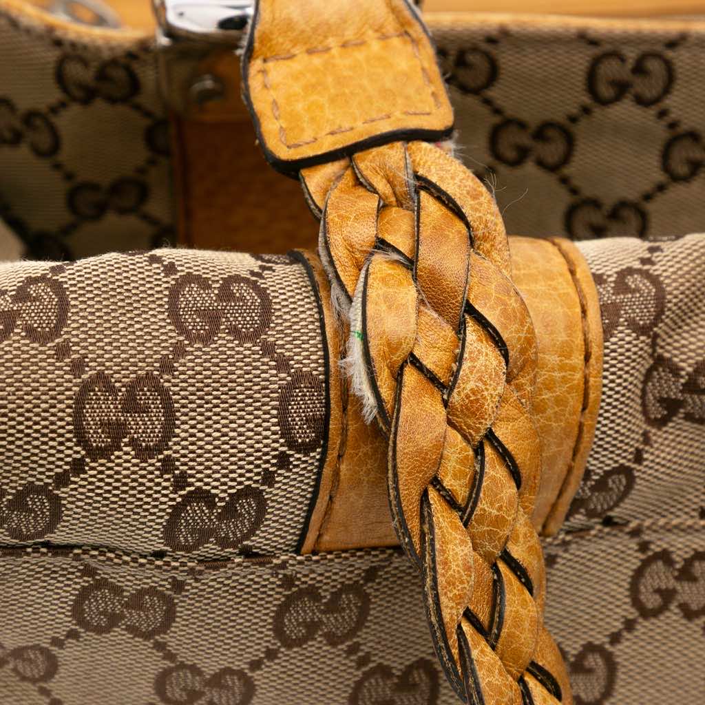 Gucci Medium GG Canvas Bamboo Libeccio Tote - Image 12