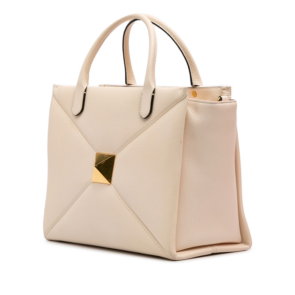 Valentino Medium Leather One Stud Top Handle Bag - 2