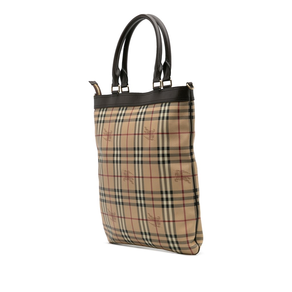 Burberry Haymarket Check Coated Canvas Tote - Back view