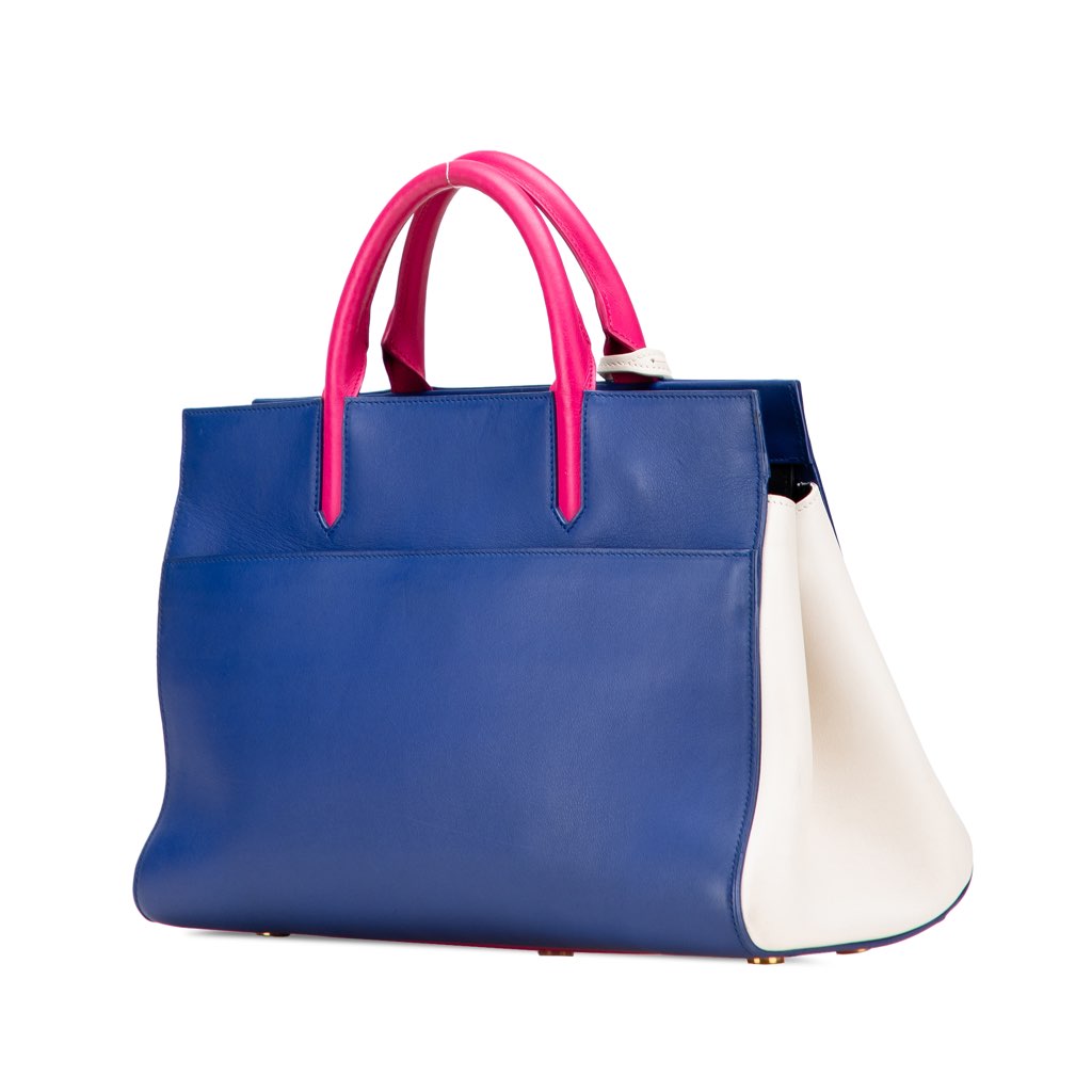 Saint Laurent Medium Smooth Tricolor Calfskin Cabas Rive Gauche Satchel - 2