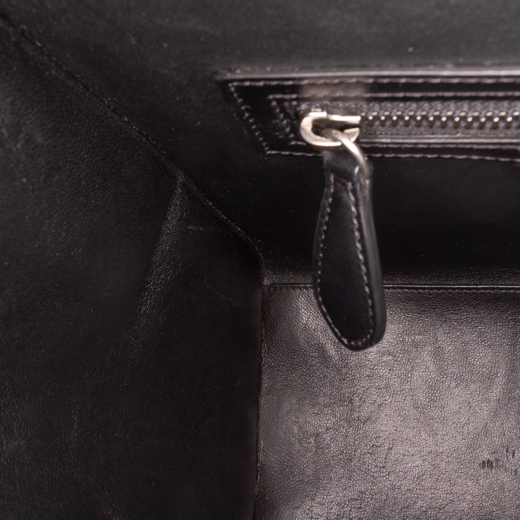 Celine Micro Tricolor Felt Wool and Calfskin Luggage Tote - 5