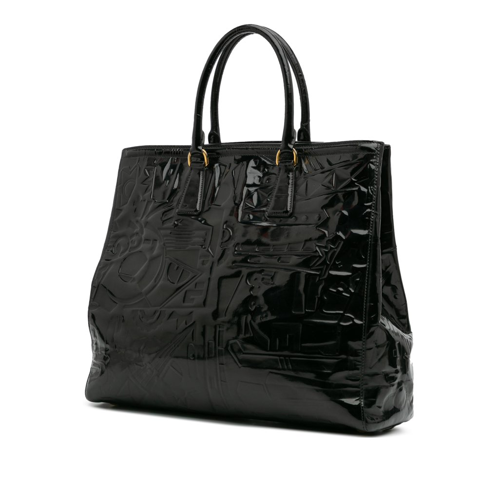 Prada Embossed Patent Satchel - 2