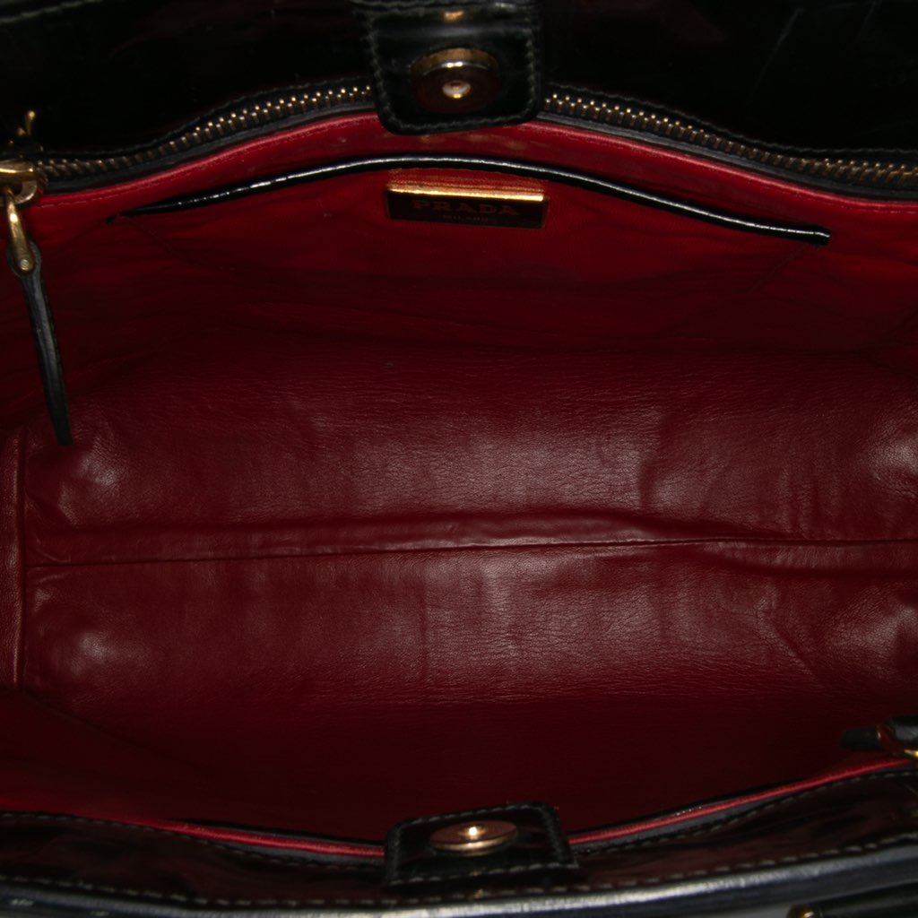Prada Embossed Patent Satchel - 4