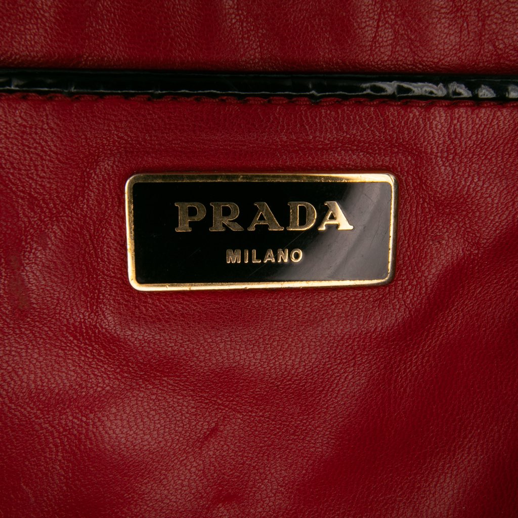 Prada Embossed Patent Satchel - 5
