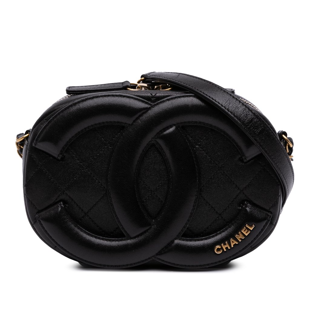 Chanel CC Quilted Lambskin Coco Midnight Camera Bag