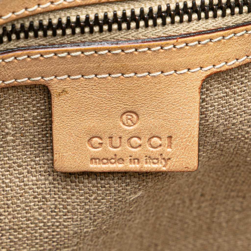 Gucci Woven Leather Bamboo Studded Hobo - Side view