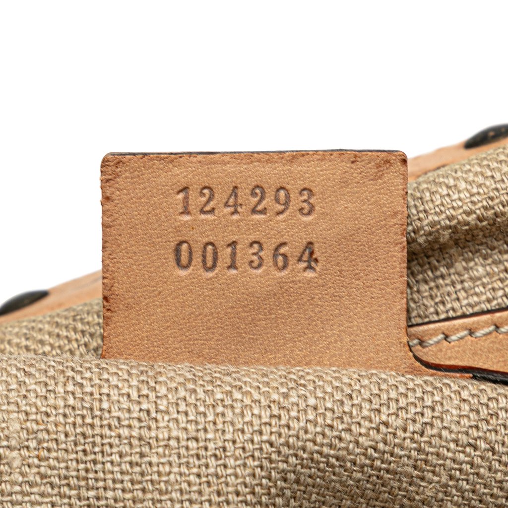 Gucci Woven Leather Bamboo Studded Hobo - Detail 1