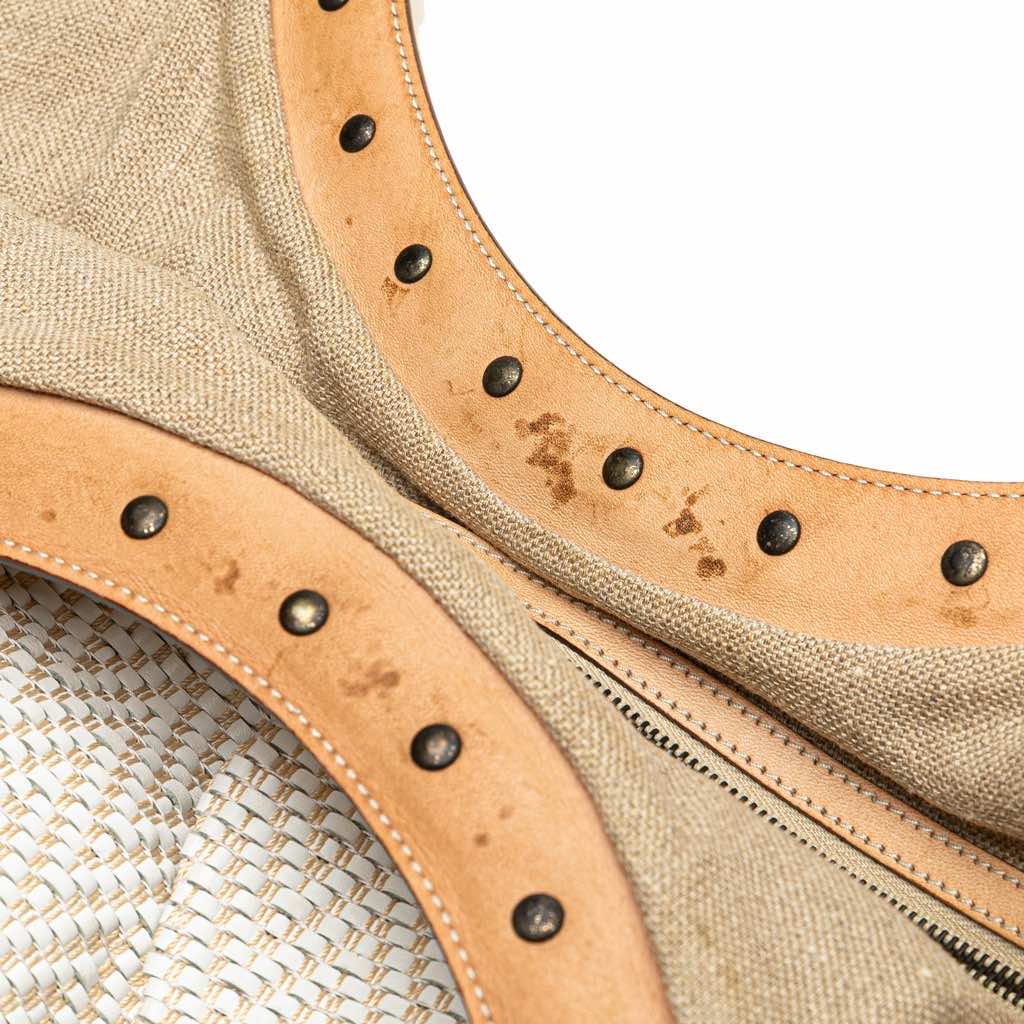 Gucci Woven Leather Bamboo Studded Hobo - Detail 2