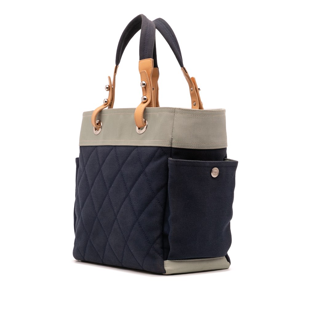 Chanel Large Bicolor Quilted Canvas Paris Biarritz Tote - 2