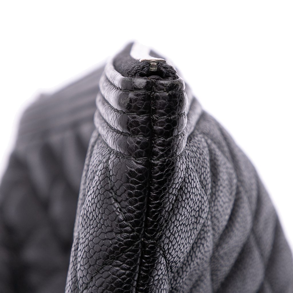 Chanel Large Quilted Caviar Boy O Case Clutch - Image 13