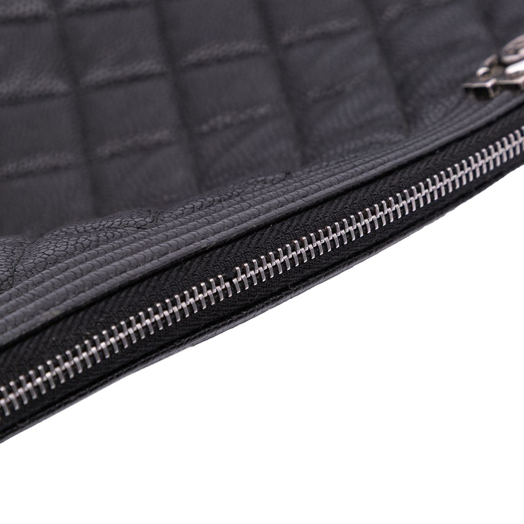 Chanel Large Quilted Caviar Boy O Case Clutch - Image 10