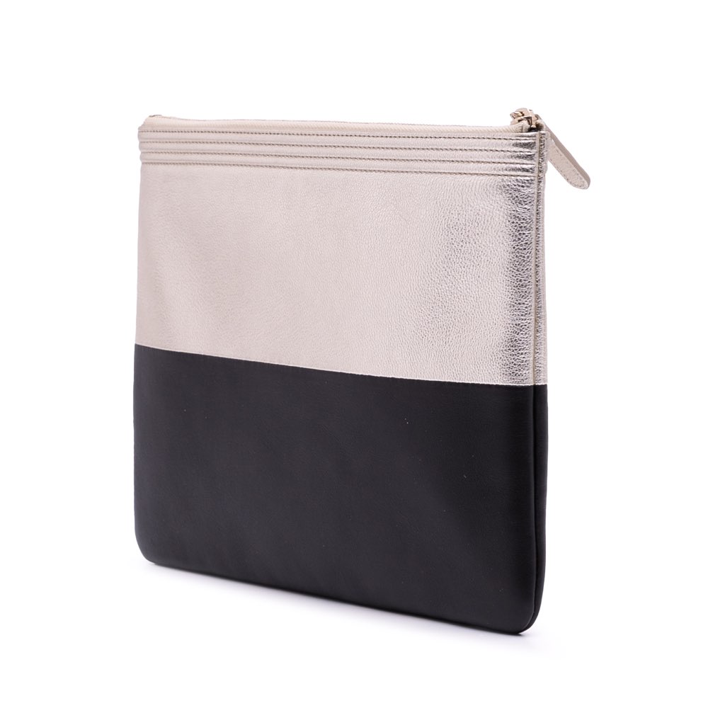 Chanel Medium Bicolor Goatskin Boy O Case Clutch - 2