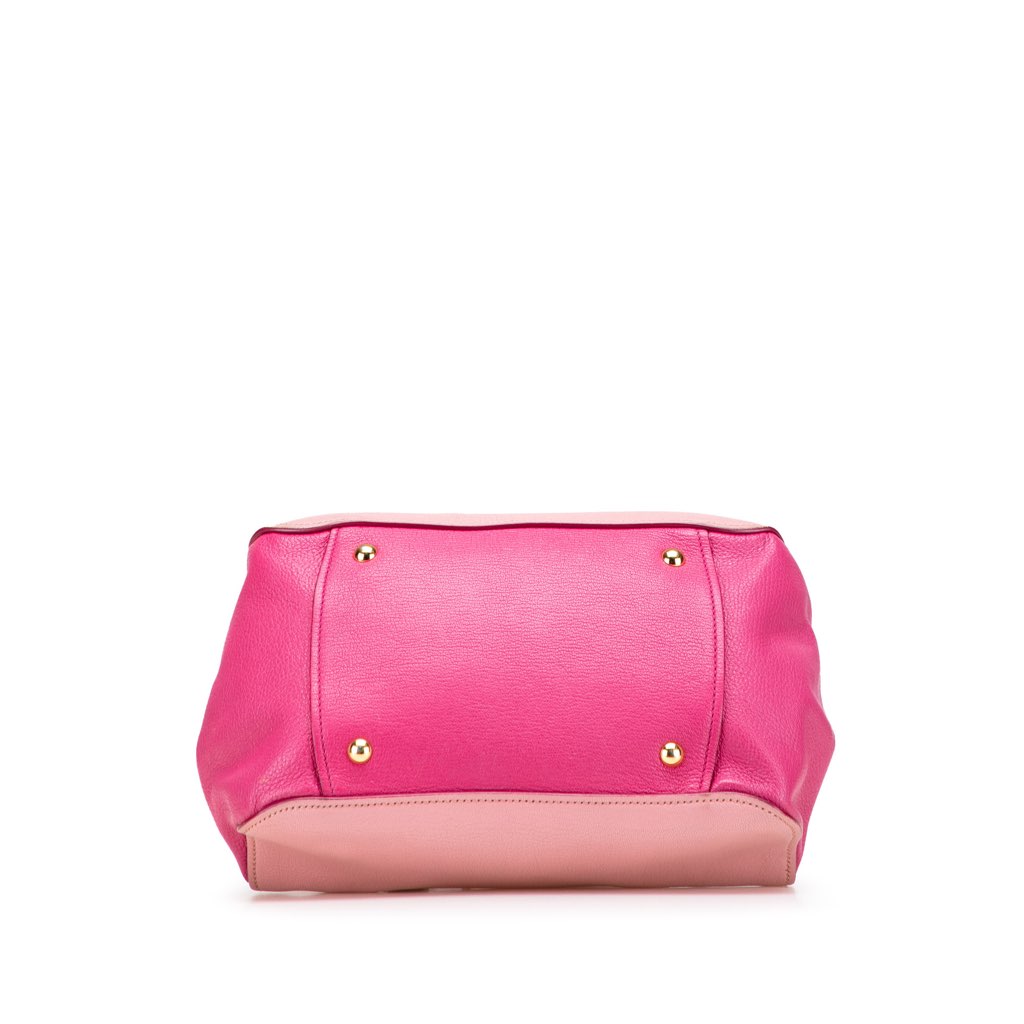 Miu Miu Bicolor Goatskin Madras Bowler Bag - 3
