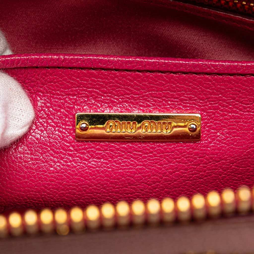 Miu Miu Bicolor Goatskin Madras Bowler Bag - 5