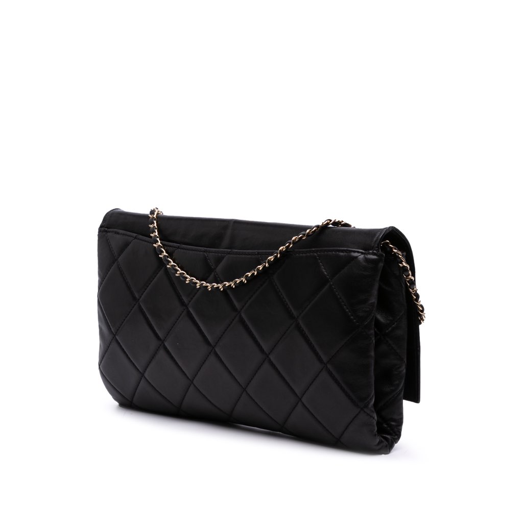 Chanel Quilted Lambskin Retro Label Shoulder Bag - 2