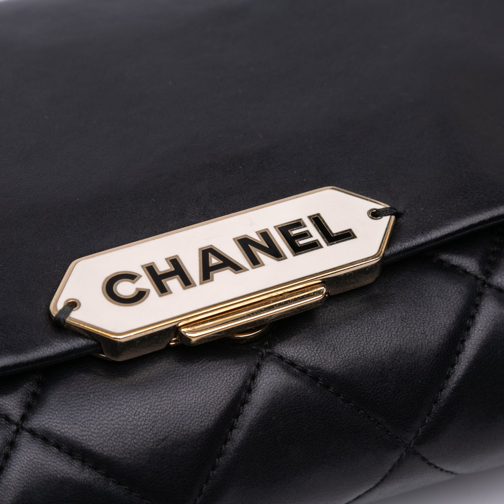 Chanel Quilted Lambskin Retro Label Shoulder Bag - 5