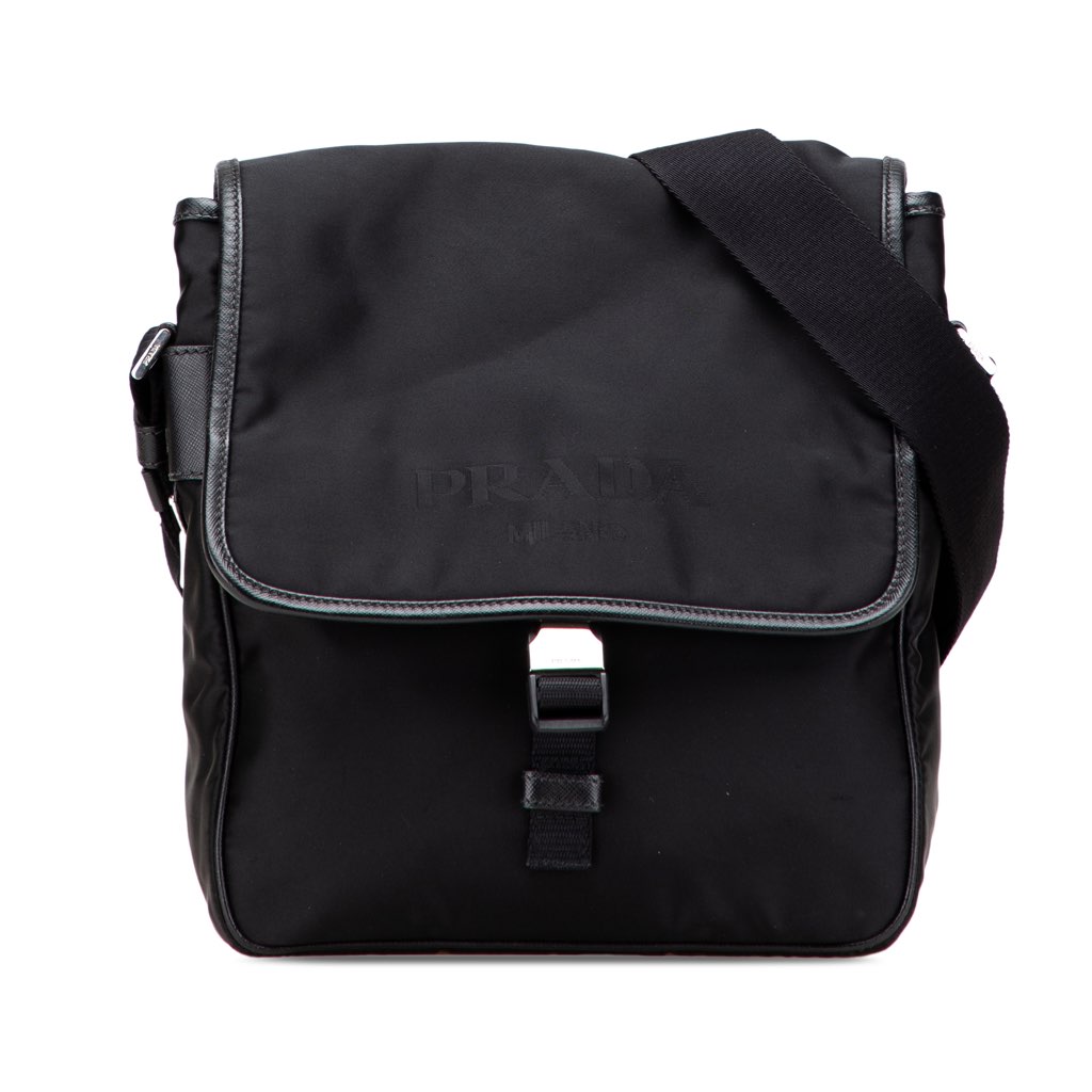 Prada Tessuto Buckle Messenger Bag