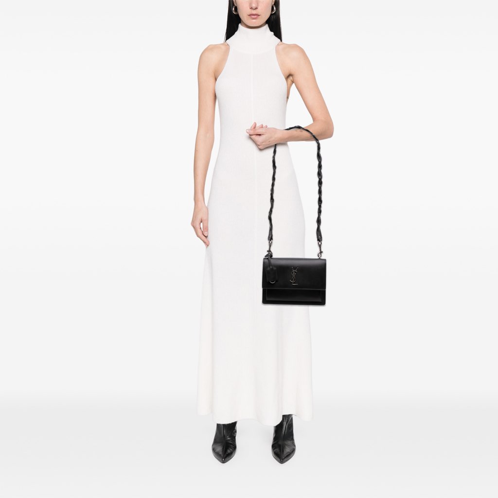 Saint Laurent Medium Leather Monogram Sunset Braided Strap Crossbody - Image 10