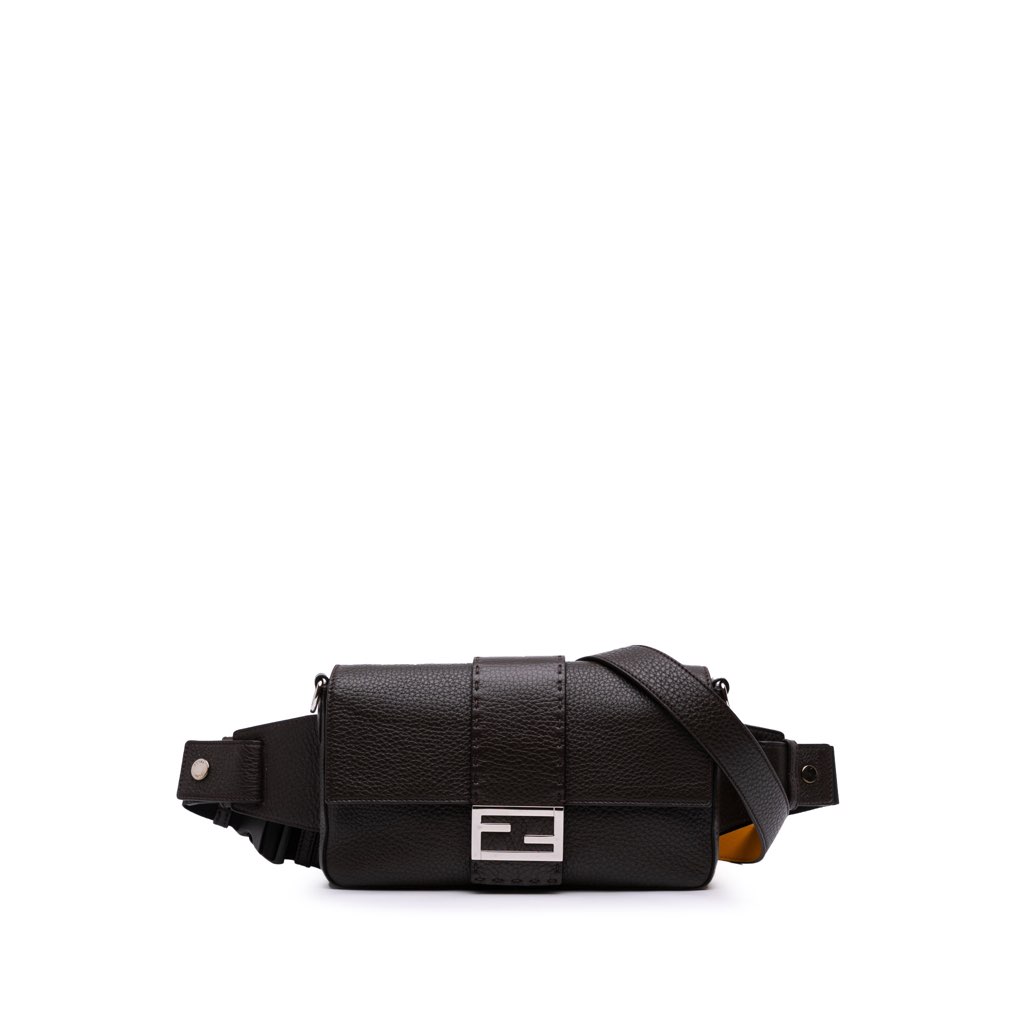 Fendi Leather Selleria Convertible Baguette Satchel
