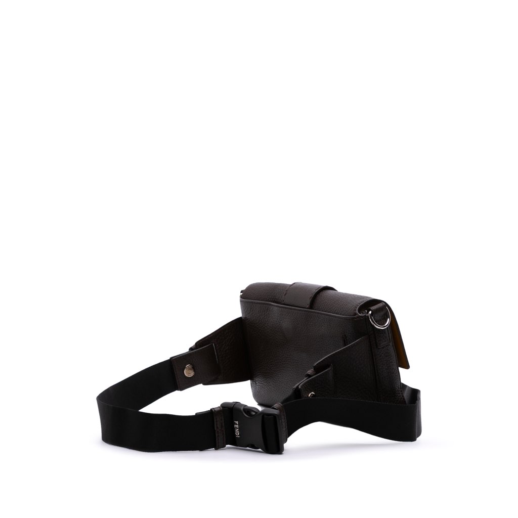 Fendi Leather Selleria Convertible Baguette Satchel - Back view