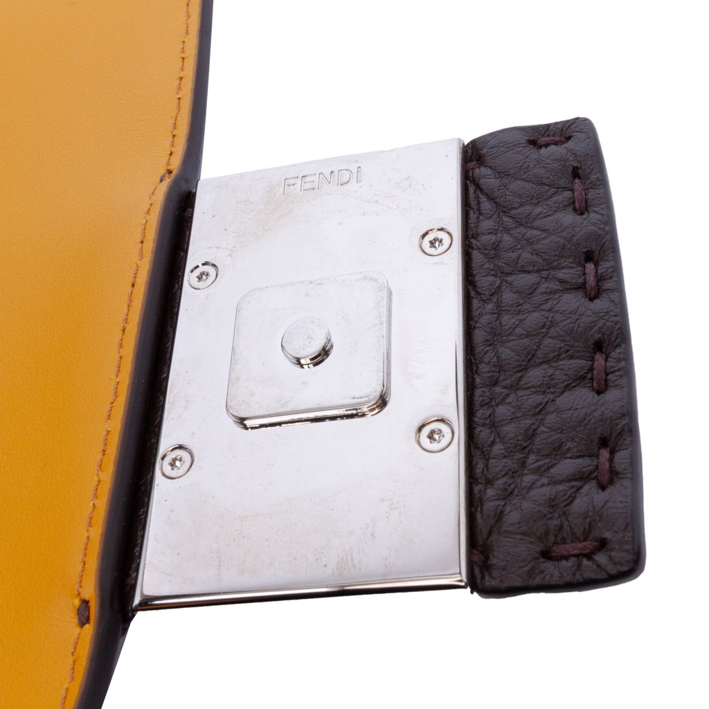 Fendi Leather Selleria Convertible Baguette Satchel - Image 11