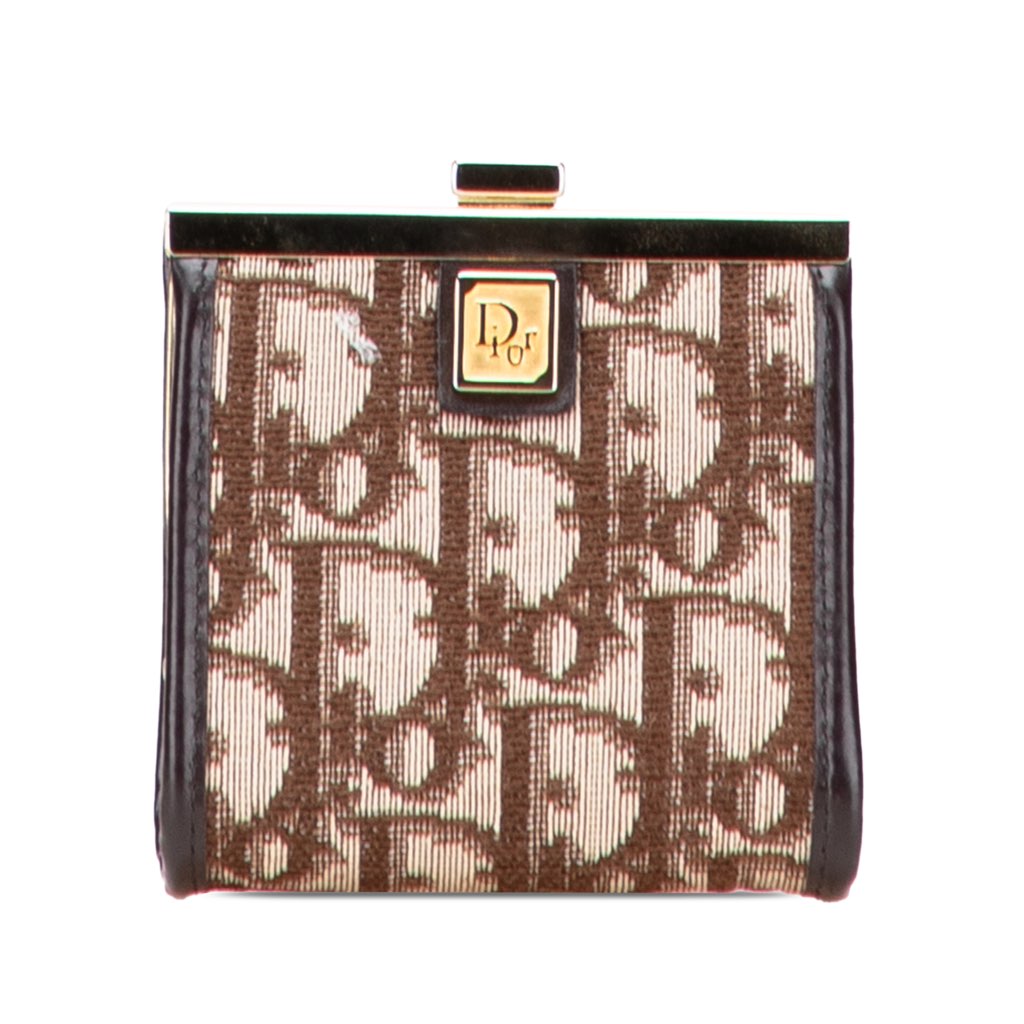 Dior Oblique Canvas Clasp Coin Pouch