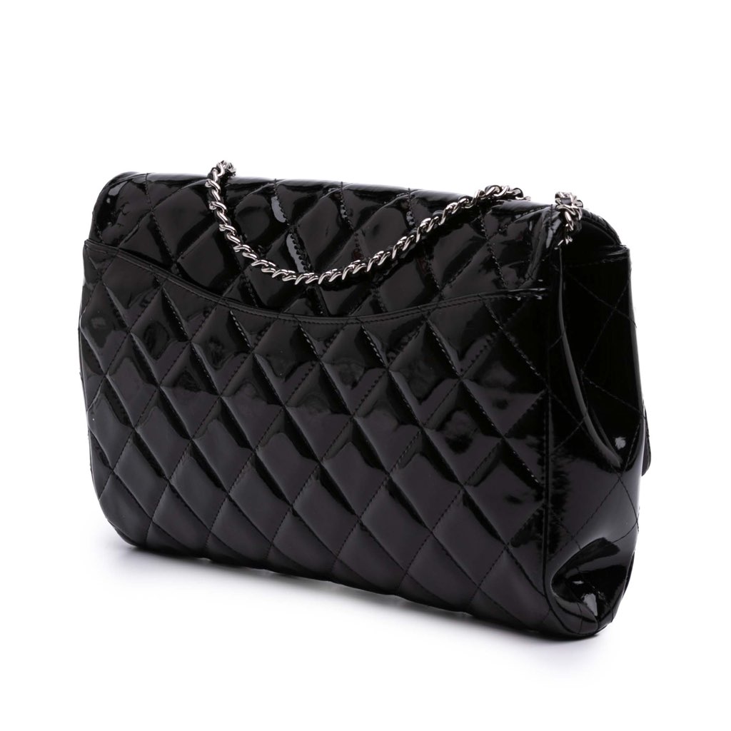 Chanel CC Quilted Patent Clutch With Chain - 2