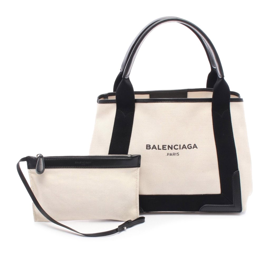 Balenciaga Canvas Navy Cabas Tote S