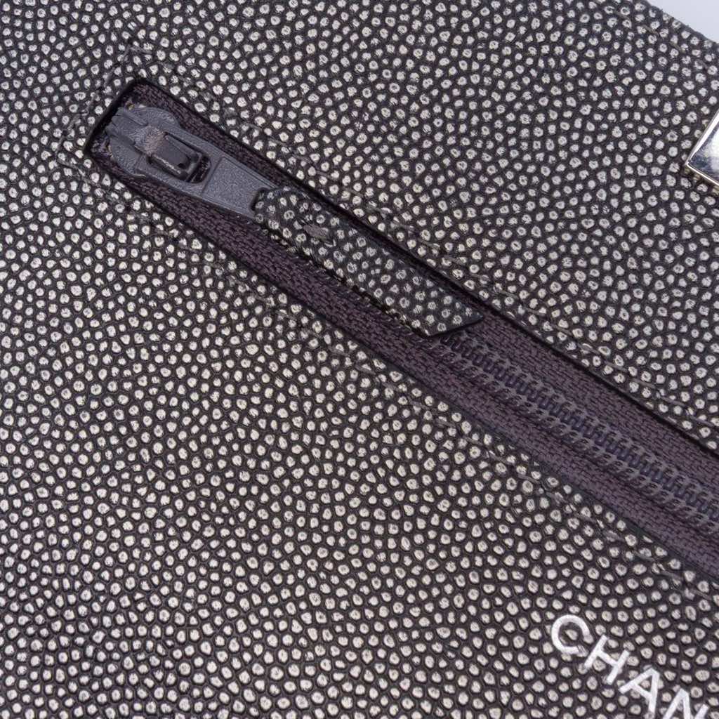 Chanel Quilted Metallic Caviar Golden Class Wallet On Chain - Side view