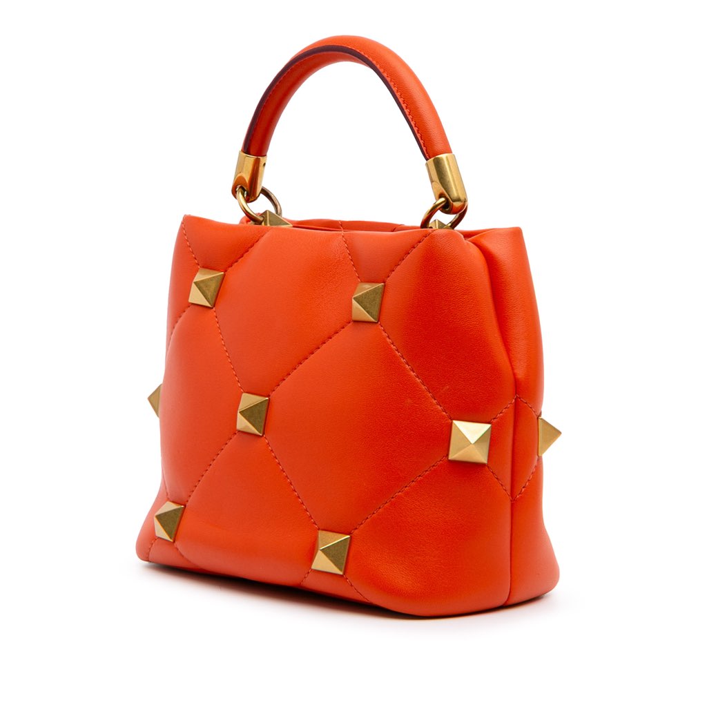Valentino Small Nappa Roman Stud The Handle Bag - Back view