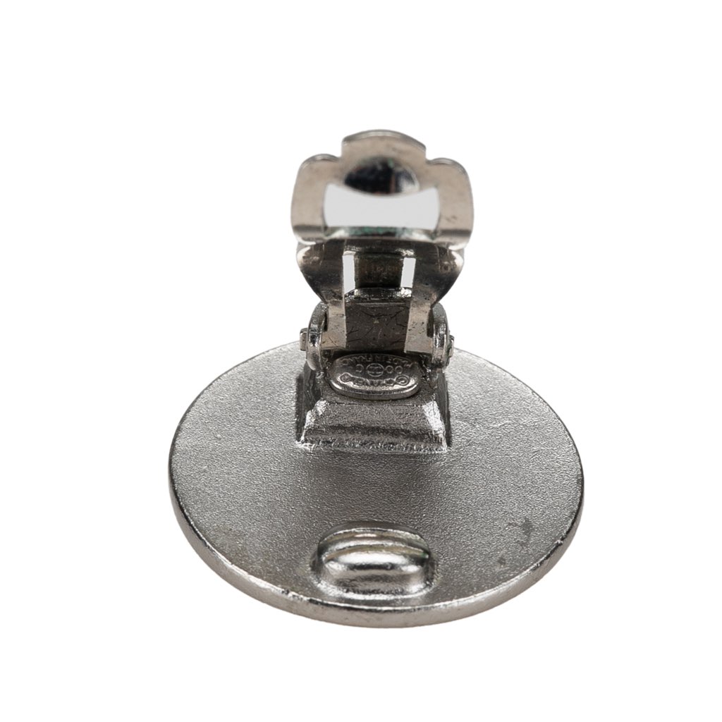 Chanel Silver Plated CC Cruise Disc Clip on Earrings - Image 6