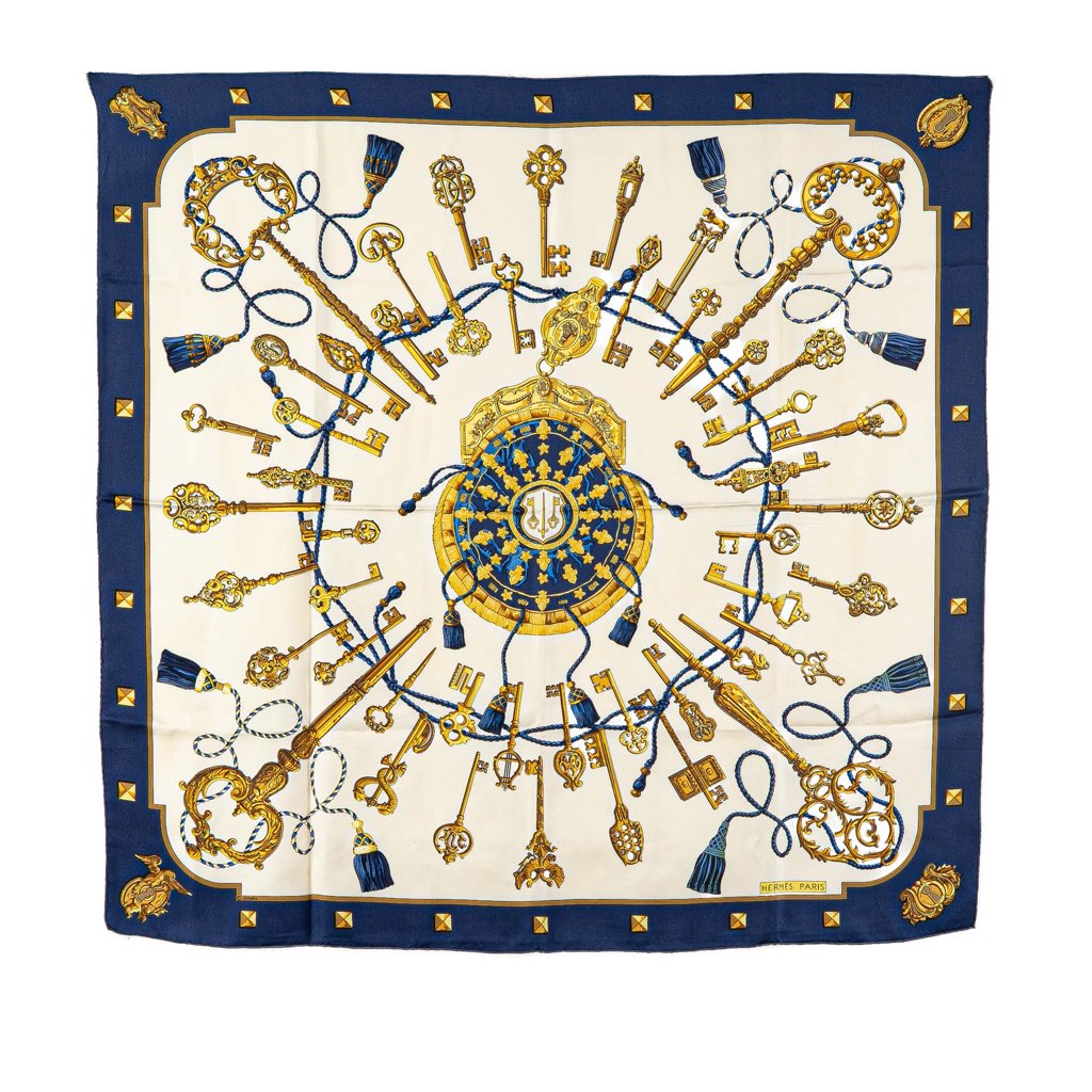 Hermès Les Cles Silk Scarf