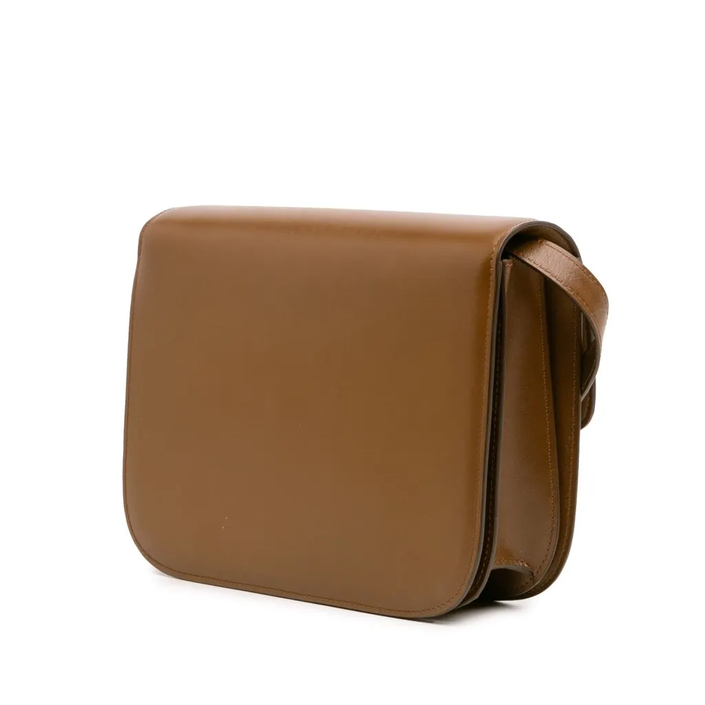 Celine Medium Calfskin Classic Box Brown Leather Good - Back View