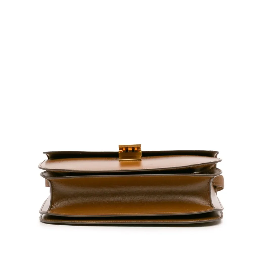 Celine Medium Calfskin Classic Box Brown Leather Good - Inside View