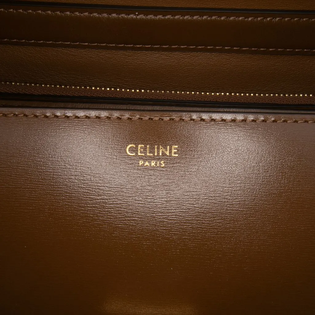 Celine Medium Calfskin Classic Box Brown Leather Good - Box View
