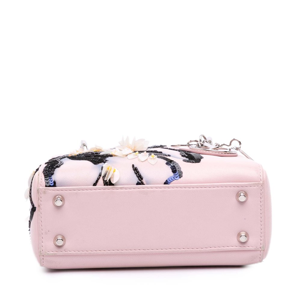 Dior Mini Calfskin Sequin Embellished Lady Dior - 3
