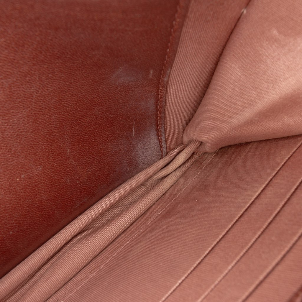 Chanel Quilted Metallic Lambskin Enamel CC Wallet On Chain - Side view