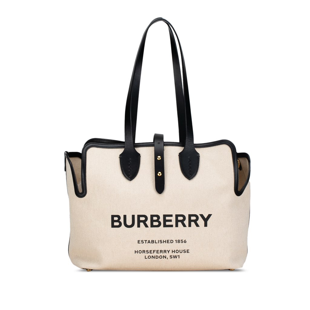 Burberry Canvas Logo Soft Belt Tote