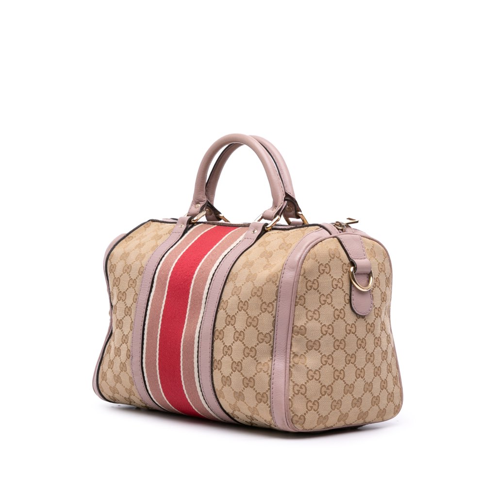 Gucci GG Canvas Web Joy Boston Bag - Back view