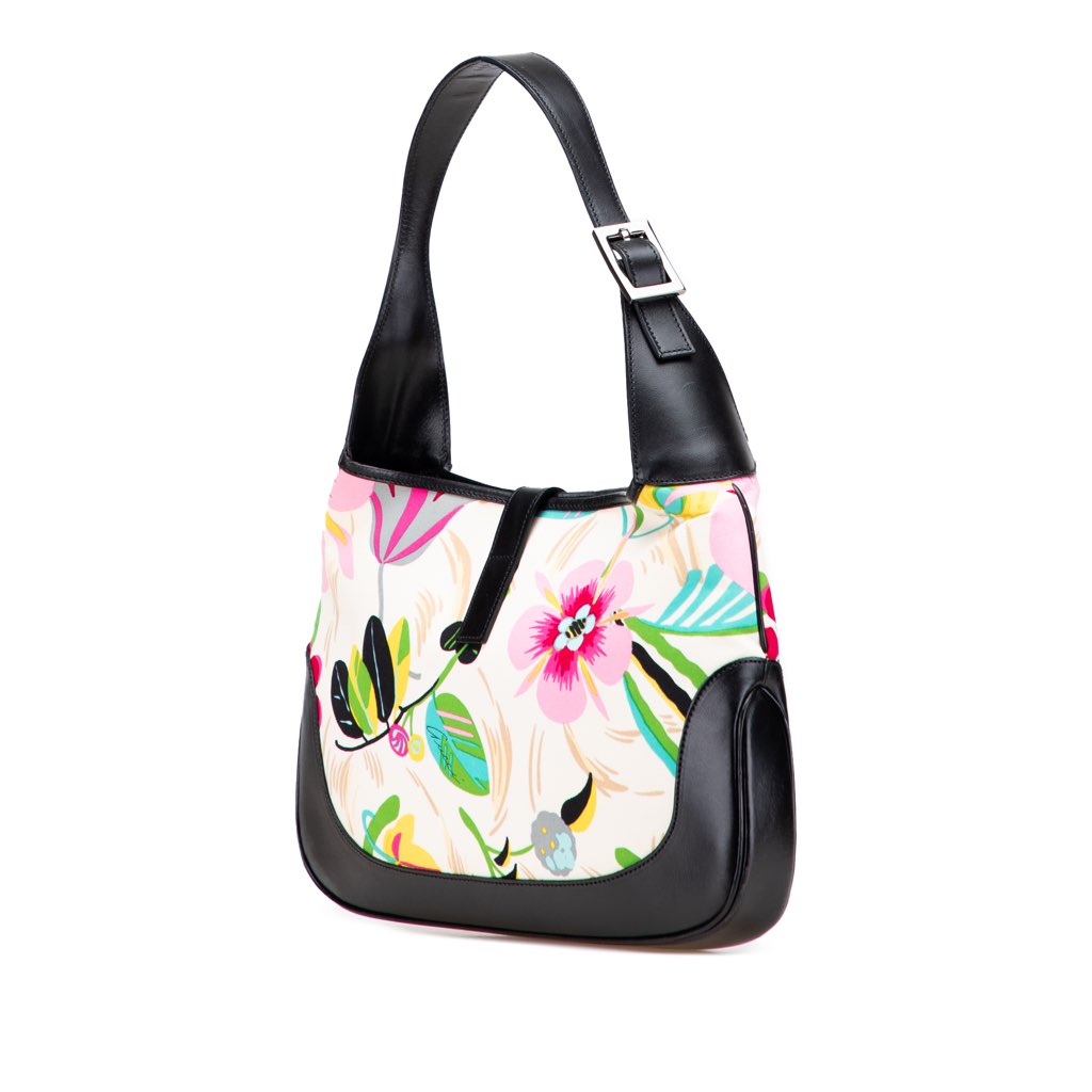 Gucci Printed Canvas Floral Jackie Shoulder Bag - 2