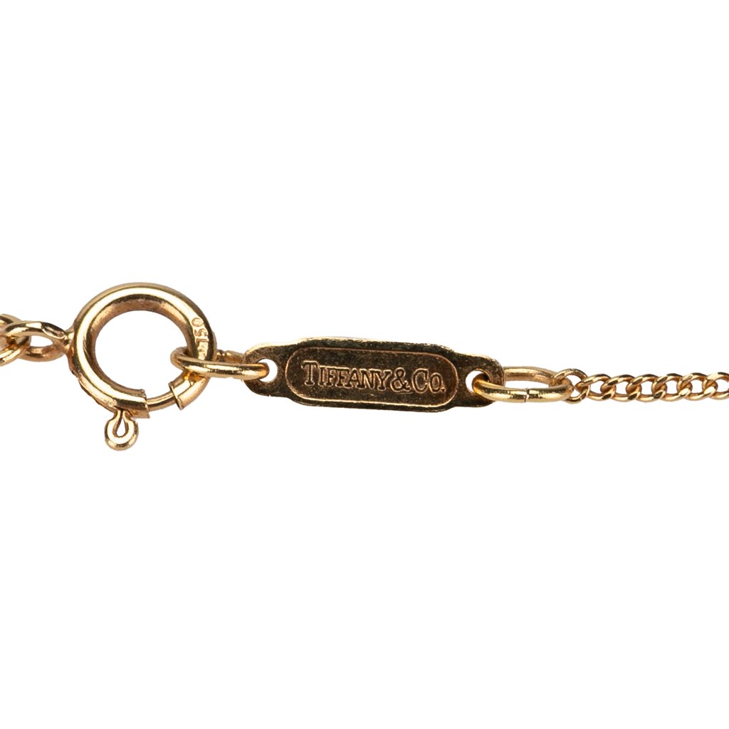 Tiffany & Co 18K Yellow Gold Rock Crystal Cross My Heart Necklace - 2