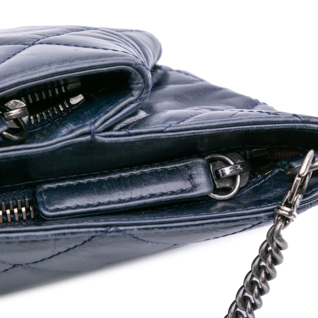 Chanel Quilted Glazed Calfskin Coco Pleats Clutch With Chain - Image 10